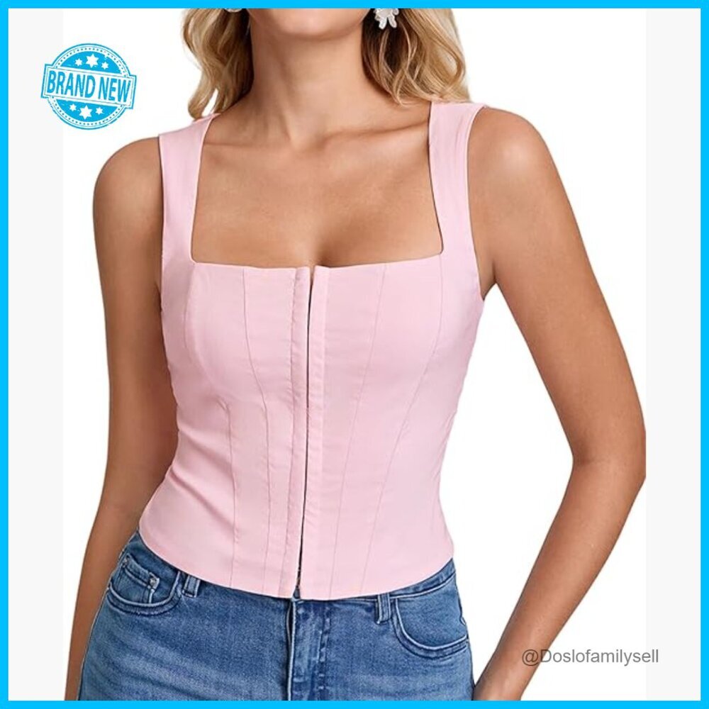 Corset Bustier Top Square Neck Y2K Trendy Slim Fit Summer Going Out